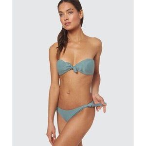 Dolce Vita NWT $68 M Tie Front Bandeau Bikini Top Agave Blue